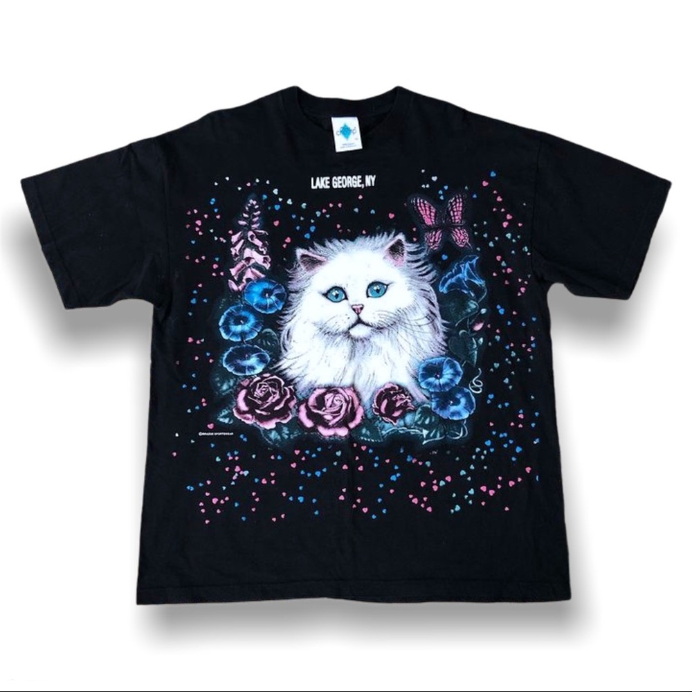 Vintage Lake George NY Cat T-Shirt Size XL